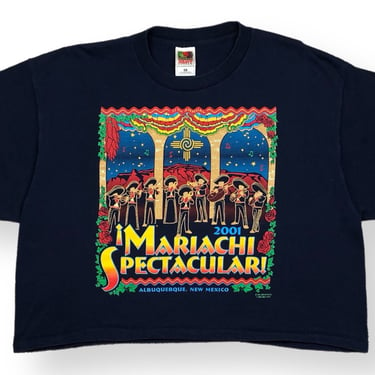 Vintage 2001 Mariachi Spectacular Albuquerque New Mexico Double Sided Graphic Music T-Shirt Size Cropped Large 