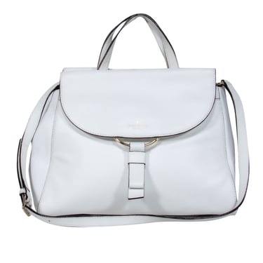 Kate Spade - White Pebbled Leather Convertible Structured Satchel
