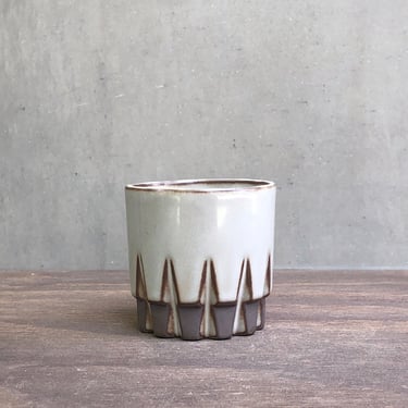 Black Porcelain Little Ceramic "Arrow" Cup  -  Glossy "Coffee" 