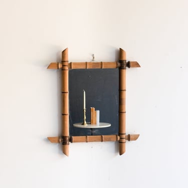 Vintage Bamboo Mirror |20" W x 23.25" H