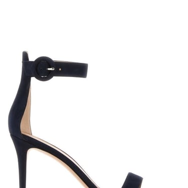 Gianvito Rossi Women Midnight Blue Suede Portofino 85 Sandals