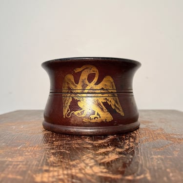 1800s New England Wood Inkwell with Museum Collection Tag - Rare Antique 19th Century Folk Art Inkwells - East Coast Antique Artifacts 