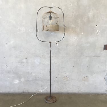 Vintage Birdcage Floor Lamp w/ Filament Bulb