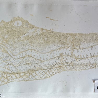 Mitsushige Nishiwaki 11" x 18" Crocodile intaglio Etching