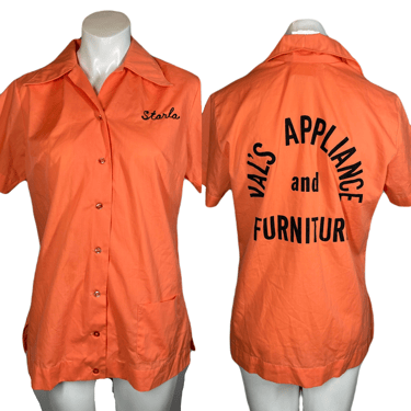 1950's Starla's Coral Bowling Shirt Size L
