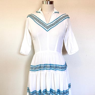 1950s White cotton patio dress 
