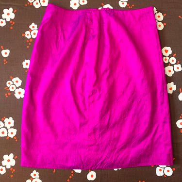 90's Hot Pink Silk Skirt