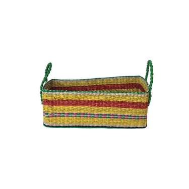 Hand-Woven Basket | Seagrass with Stripes