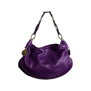 YSL Purple Leather Shoulder Bag
