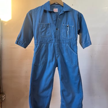 Little Kids, Vintage 1940s 1950s Big Mac Blue Coverall Jumpsuit, Cotton, Sanforized, T 