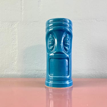 Vintage 1980s Mid Century Happy Guy Ceramic Tiki Mug 