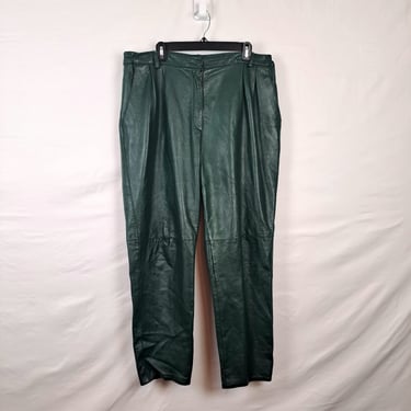 Vintage 90s High Waist Leather Pants, Size 38 Waist 