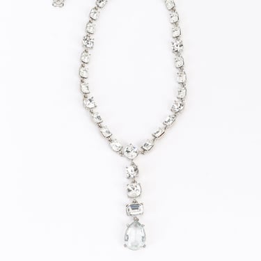 Crystal Link Drop Pendant Necklace