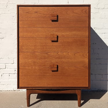 Mid Century English Modern Kofod Larsen Tall Dresser 