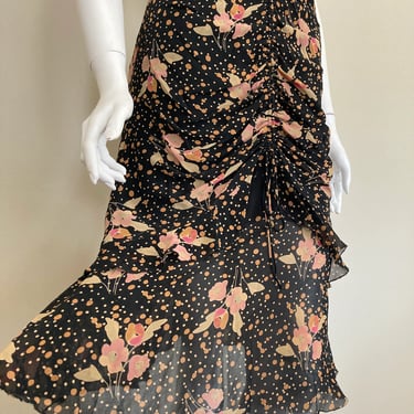 Nicole Miller Flowered Silk Dress 