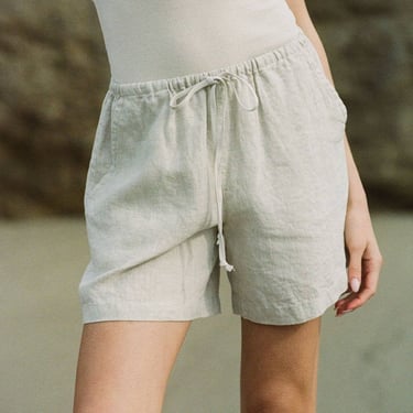 a.ren | Christal Linen Tie Shorts in Natural