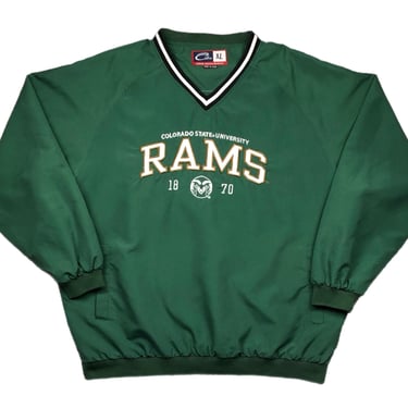 Vintage 90s Cadre Colorado State University Rams Embroidered Pullover Windbreaker Jacket Size XL 