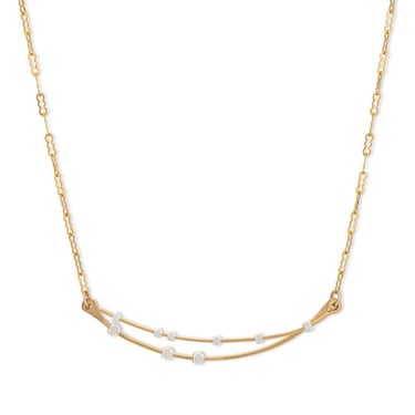 Crescent Curved Bars Gold &amp; Silver Necklace