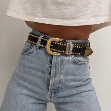 Vintage Studded Leather Belt