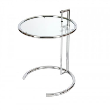 Eileen Gray Adjustable Height Chrome and Glass Table