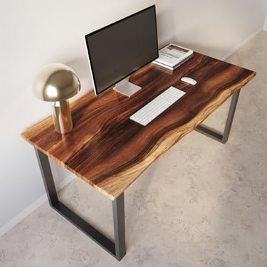 Live Edge Desk  |  Walnut Desk  |  Solid Wood Desk  |  Computer Desk  | Desk With Drawer 