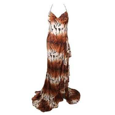 Cavalli Cheetah Print Halter Top Dress