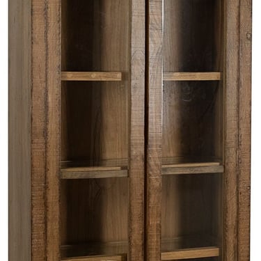 Natural Stained Brown Tall Glass Cabinet from Terra Nova Designs Los Angeles 