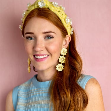 Sample Sale Small Yellow Triple Daisy Earrings