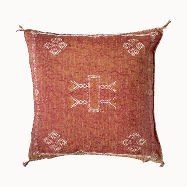 Sabra Cactus Silk Pillow | Bordeaux