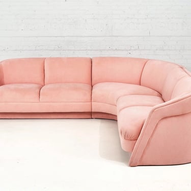 Pink Postmodern Sectional Sofa by Milo Baughman for Thayer-Coggin, 1980