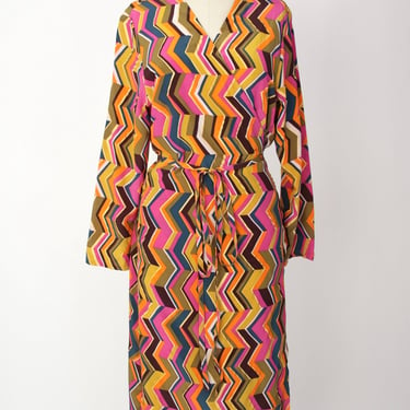 Erica Tanov Silk Chevron Wrap Dress