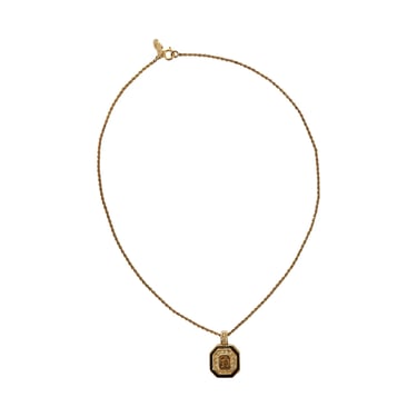 Dior Gold Rhinestone Logo Necklace