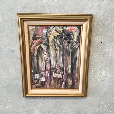 Vintage Oil on Board Abstract Painting