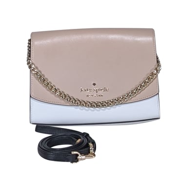 Kate Spade - Beige, White, & Black Leather Crossbody Bag