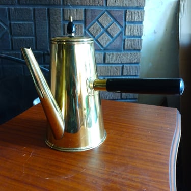 VINTAGE Brass Coffee/Teapot, Japanese Style Espresso Pot, MCM Home Decor 