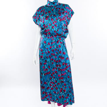 Floral Silk Midi Dress