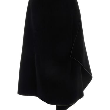 Dries Van Noten Women Black Velvet Skirt