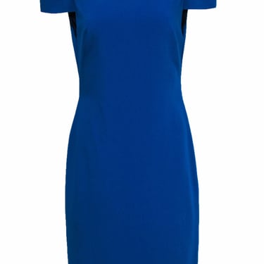 Alice & Olivia - Royal Blue Sheath Dress w/ Cap Sleeves & Lace Back Sz 10