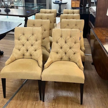 RH Set of 8 'Martine' Tufted Dining Chairs