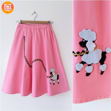 OMG SO CUTE Vintage 70s 80s Handmade Pink Poodle Skirt 