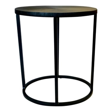Studio a Home Striated Black Metal Oval Accent Table