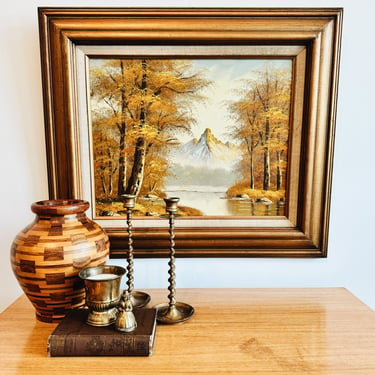 Autumnal Original Landscape Painting in Frame