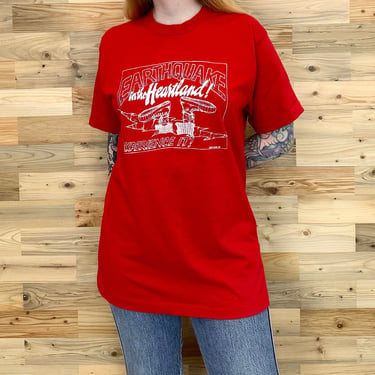 Vintage 1990 Earthquake in the Heartland Experience Tee Shirt T-Shirt 