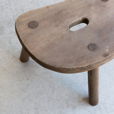 Raw Wood Stool with Handle