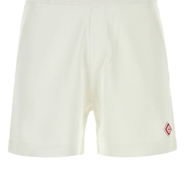 Casablanca Unisex White Viscose Blend Bermuda Shorts