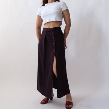 Vintage Plum Midi Skirt - W27