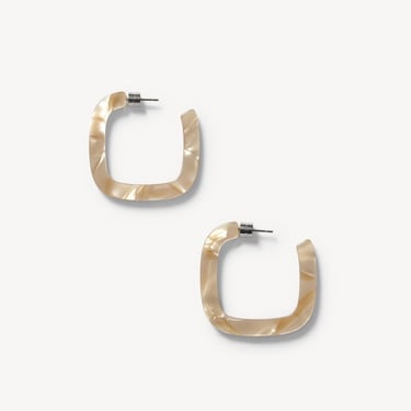 Square Hoops in Sand Shell