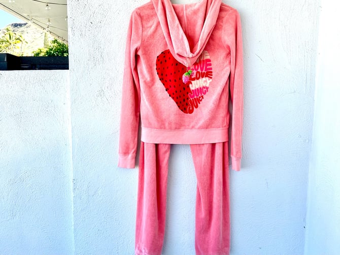 00s y2k JUICY COUTURE パイル ハート柄 セットアップ 白 Vintage Juicy Couture Gray Terry Velour Pants Y2K X Large XL