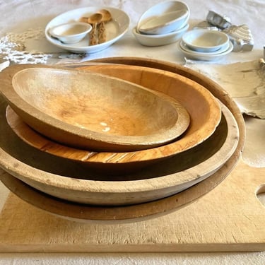 rustic wood dough bowl - choice primitive farmhouse decor 