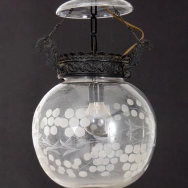 Etched Glass Hanging Pendent Light
